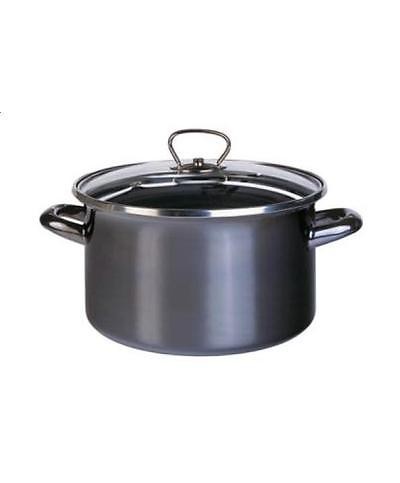 1 - GWS PROFI BLACK STAR PENTOLA + COPERCHIO ø  20 CM ACCIAIO SMALTATO 011245