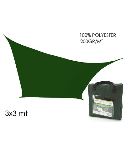 1 - Telo ombreggiante verde 3 x 3 mt vela parasole quadrato