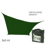 1 - Telo ombreggiante verde 3 x 3 mt vela parasole quadrato