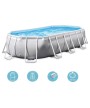 1 - Piscina fuori terra Frame Intex 26794 ovale cm 400 x 200 x 100 con pompa filtro e scaletta
