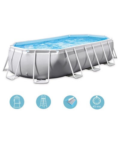 1 - Piscina fuori terra Frame Intex 26794 ovale cm 400 x 200 x 100 con pompa filtro e scaletta