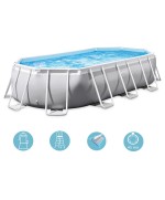 1 - Piscina fuori terra Frame Intex 26794 ovale cm 400 x 200 x 100 con pompa filtro e scaletta
