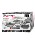 3 - Batteria di pentole 8 pezzi Essential pietra Petra Silver Aeternum induzione