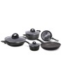 1 - Batteria di pentole 8 pezzi Essential pietra Petra Nero Aeternum induzione