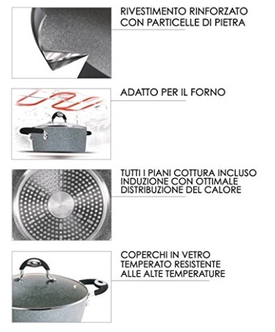 2 - Batteria di pentole 10 Pezzi Donatello Petravera