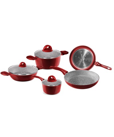 1 - Batteria di pentole 8 pezzi Aeternum rouge pietra petra induzione padella