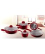 2 - Batteria di pentole 8 pezzi Aeternum rouge pietra petra induzione padella