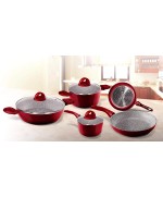 2 - Batteria di pentole 8 pezzi Aeternum rouge pietra petra induzione padella