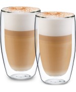 1 - Eva 2 bicchieri bicchiere termico a doppia parete vetro borosilicato