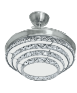 2 - Ventilatore da soffitto 4 pale a scomparsa Johnson Chandelier luce telecomando funzione reverce