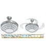 5 - Ventilatore da soffitto 4 pale a scomparsa Johnson Chandelier luce telecomando funzione reverce