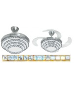 5 - Ventilatore da soffitto 4 pale a scomparsa Johnson Chandelier luce telecomando funzione reverce