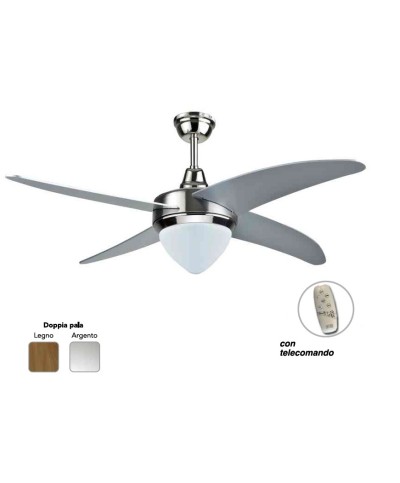 1 - Ventilatore a soffitto EV053 Cayo Largo Cfg con luce telecomando ø 130 cm