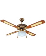 1 - Ventilatore a da Soffitto Dcg VECRD42L 4 pale in legno luce Lampada
