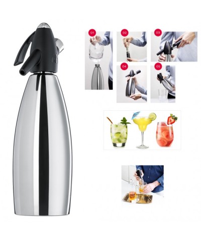 2 - Sifone soda iSi bottiglia seltz 1 lt inox