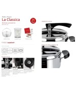 2 - Pentola a pressione 6 litri casseruola + cestello + ecodose La Classica Lagostina