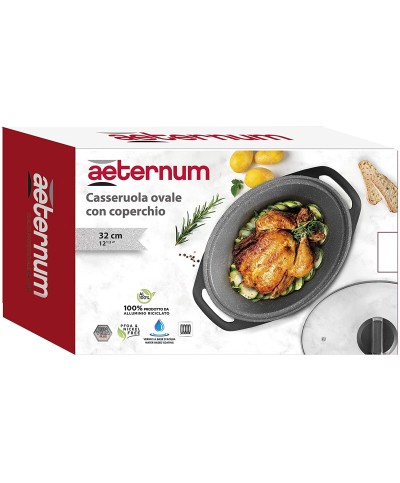 2 - Rostiera casseruola ovale con coperchio Aeternum Petravera