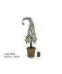 1 - Albero di Natale innevato 65 cm con 20 luci led bacche rosse artificiale