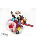 1 - Babbo Natale su aeroplano decorazione natalizia 414003