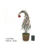 1 - Albero di Natale innevato 45 cm con 15 luci led bacche rosse artificiale