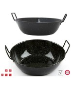 3 - Tegame fondo Ilsa 2 manici in acciaio smaltato 32 cm Garcima