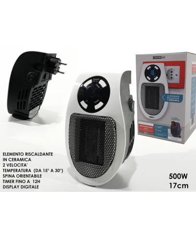 1 - Termoventilatore a presa ceramica stufa 500 W 586200