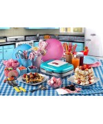 2 - Piastra macchina Waffle maker Ariete 1973 Party Time celeste