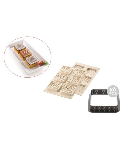 1 - Kit crostata mini Tarte Sand Silikomart + 6 anelli