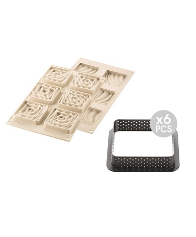 2 - Kit crostata mini Tarte Sand Silikomart + 6 anelli