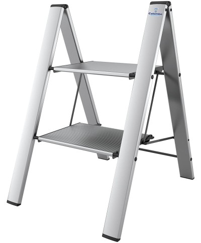 1 - Sgabello Leonardo 2 gradini alluminio