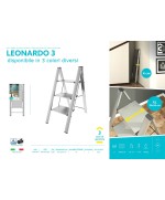 4 - Sgabello Leonardo 3 gradini alluminio