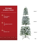 3 - Albero di Natale Artificiale Innevato Slim Maiella 180 cm