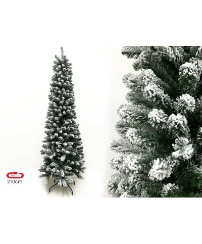 1 - Albero di Natale Artificiale Innevato Slim Maiella 210 cm