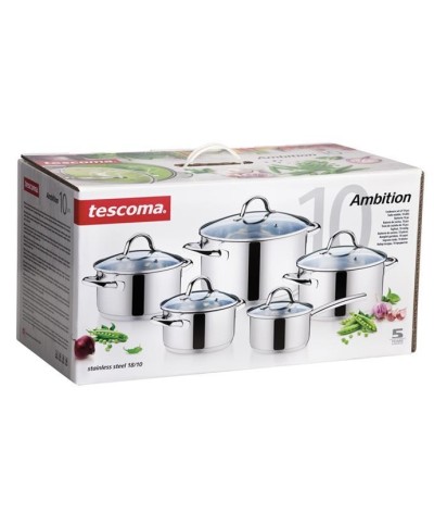 2 - Batteria di Pentole Tescoma Ambition 10 pezzi 716410