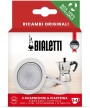 1 - Guarnizione e piastra filtro Bialetti 3 - 4 Tazze ricambio caffettiera