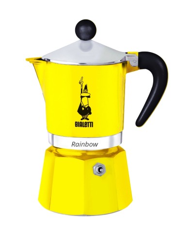 1 - Caffettiera Moka 3 tazze Rainbow Bialetti Giallo