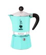 1 - Caffettiera Moka 3 tazze Rainbow Bialetti Celeste