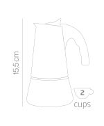 5 - Caffettiera acciaio 2 tz Miss Conny