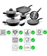 4 - Batteria di Pentole Aeternum 10 pezzi Stone in Black