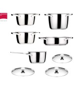 1 - Batteria di Pentole 8 pezzi Giannini Kuoka acciaio