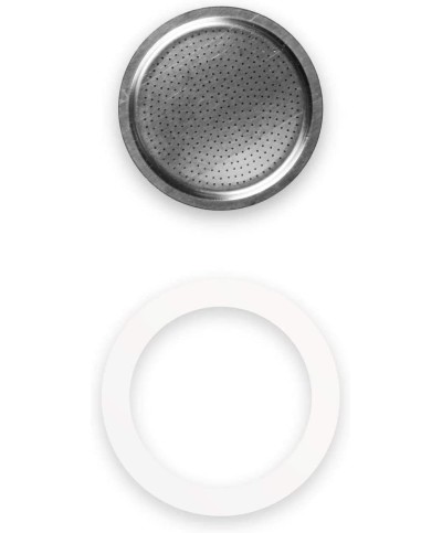 2 - Blister guarnizione + piastra filtro 4 tz inox Bialetti 5370/AP
