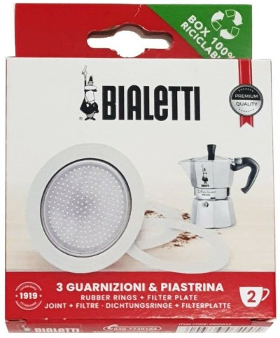 1 - Guarnizione e piastra filtro Bialetti 2 Tazze ricambio caffettiera