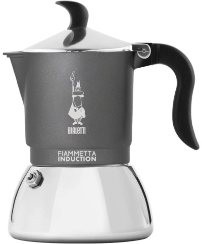 1 - Moka caffettiera Fiammetta Induction 2 tazze Bialetti Grigio 7148