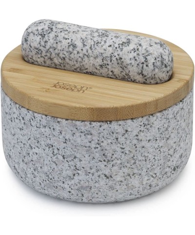 1 - Mortaio in granito Joseph Joseph Dash 20176 pestello coperchio bambù