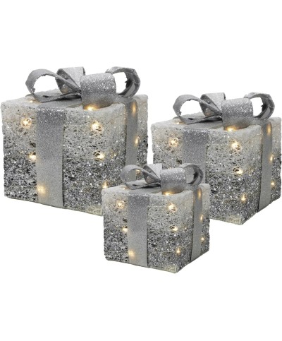 1 - Set 3 pacchi Regalo luminosi Bianco e Silver 441878