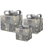 1 - Set 3 pacchi Regalo luminosi Bianco e Silver 441878