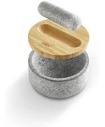 3 - Mortaio in granito Joseph Joseph Dash 20176 pestello coperchio bambù