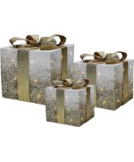 1 - Set 3 pacchi Regalo luminosi Bianco e Oro 441876