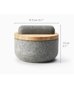 4 - Mortaio in granito Joseph Joseph Dash 20176 pestello coperchio bambù