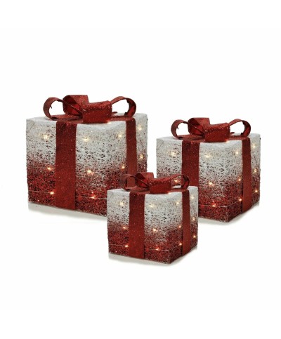 1 - Set 3 pacchi Regalo luminosi Bianco e Rosso 441877